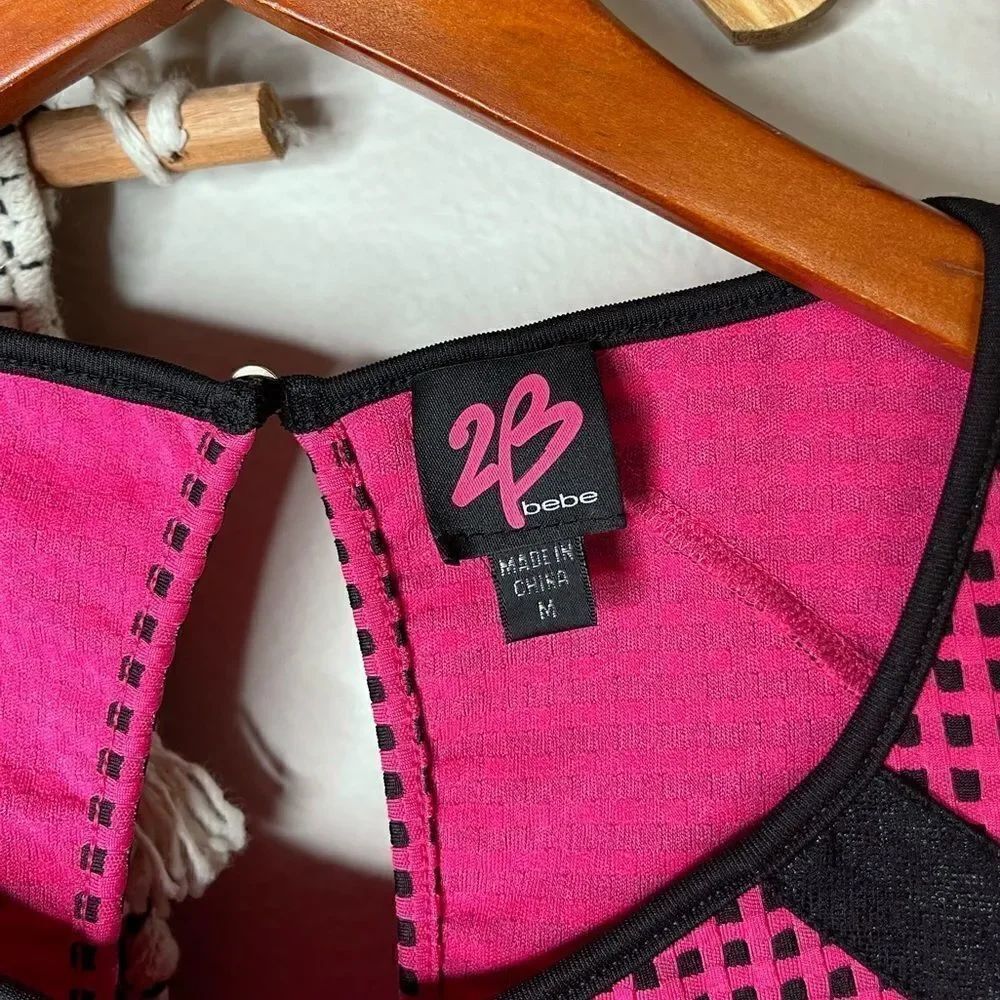 2B Bebe Pink Mesh Crop Top - Picture 5 of 6